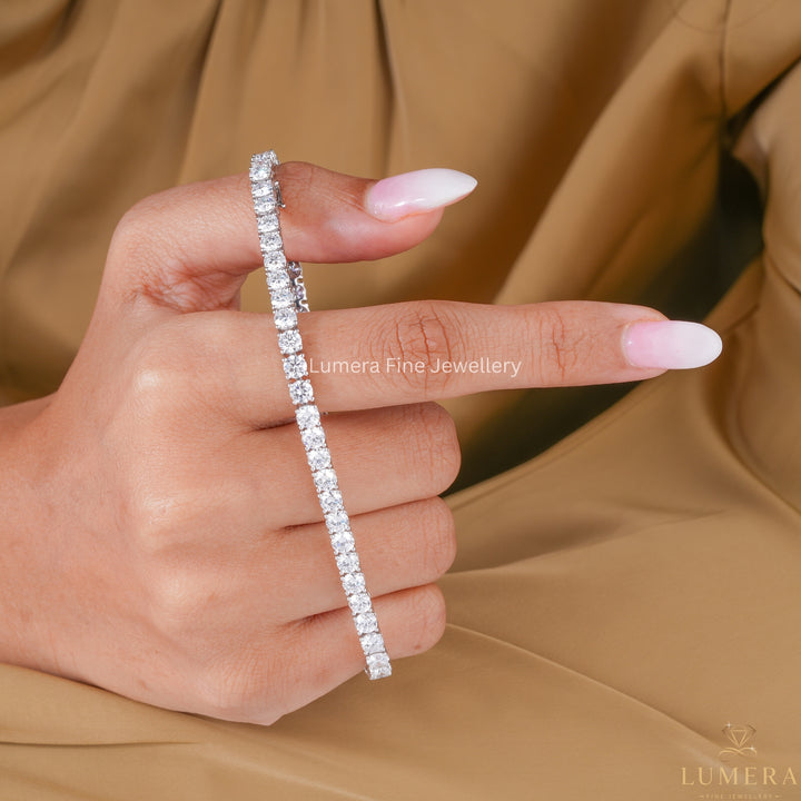 Round Lab Grown Diamond Tennis Bracelet
