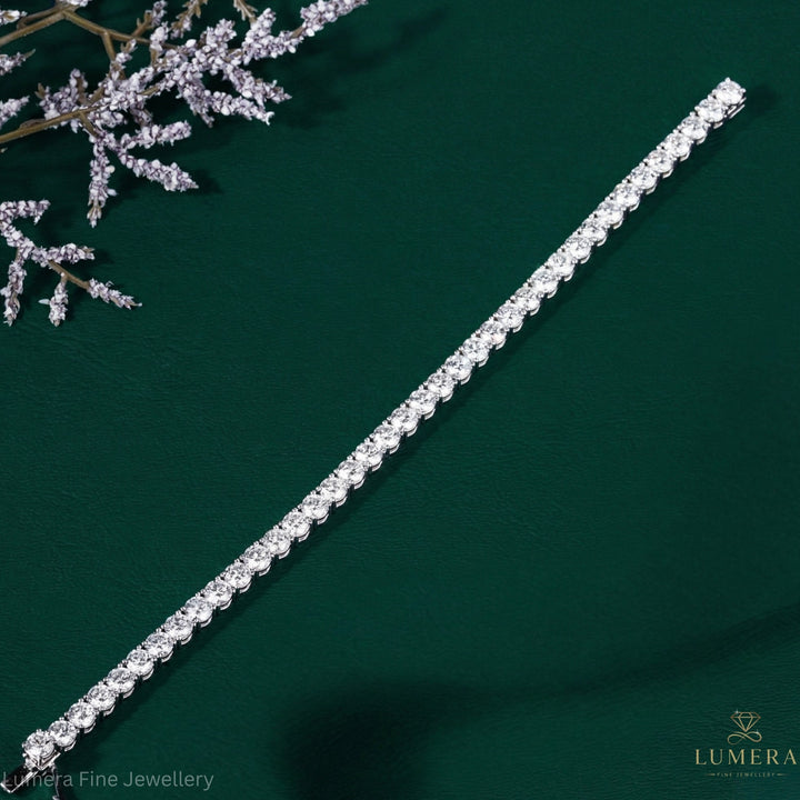 Round Lab Grown Diamond Tennis Bracelet