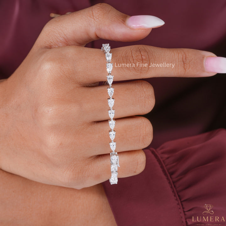Pear Lab Grown Diamond Tennis Bracelet