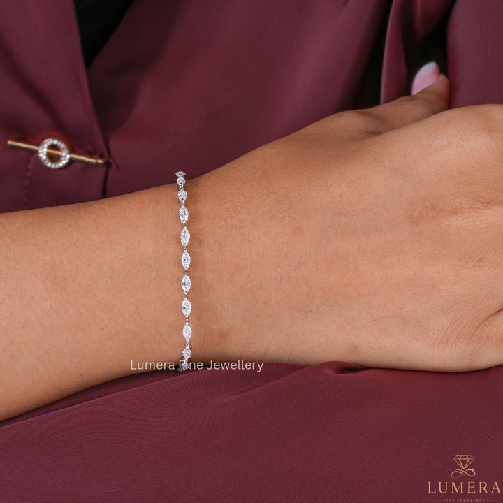 Marquise Lab Grown Diamond Horizontal Tennis Bracelet