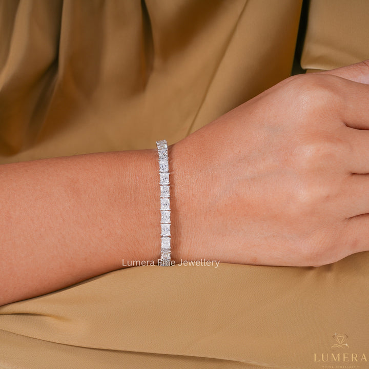 Radiant Lab Grown Diamond Tennis Bracelet