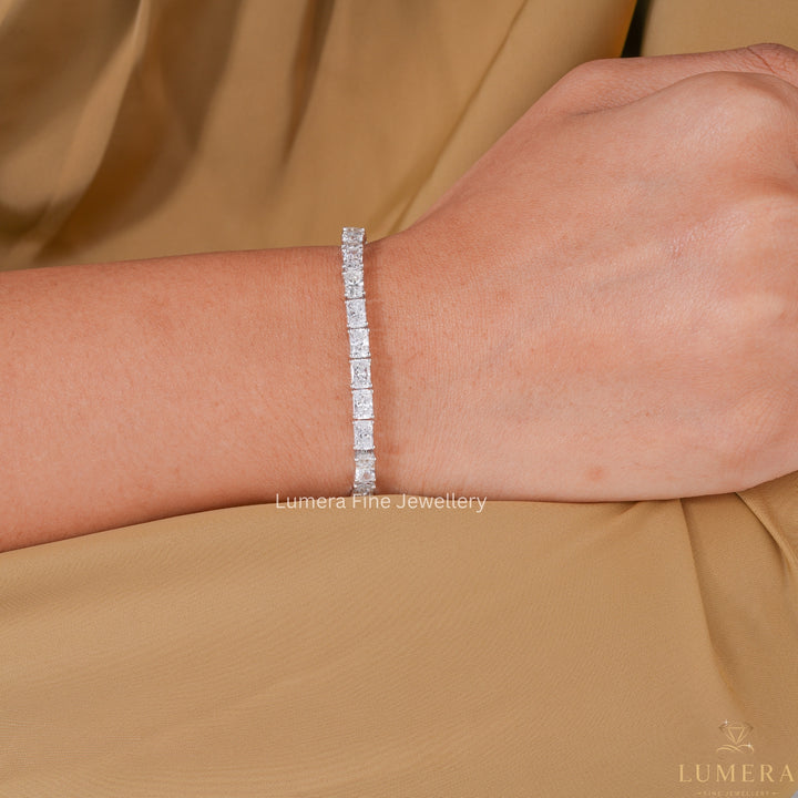 Elongated Radiant Cut Lab Grown Tennis Bracelet