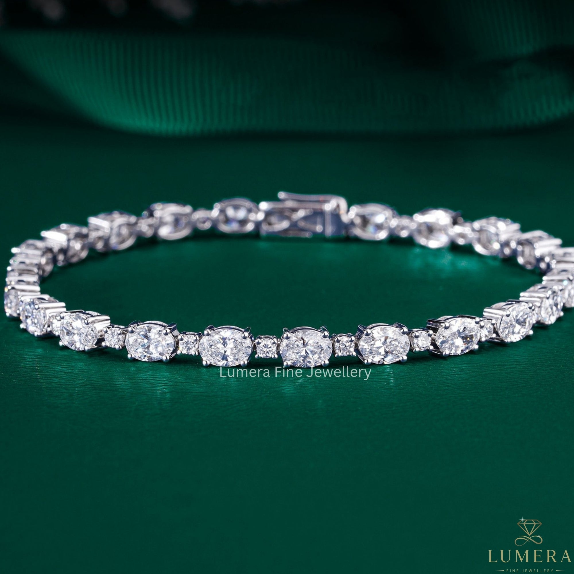 Oval-Round Lab Grown Diamond Tennis Bracelet
