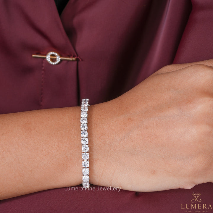 Round Lab Grown Diamond Tennis Bracelet