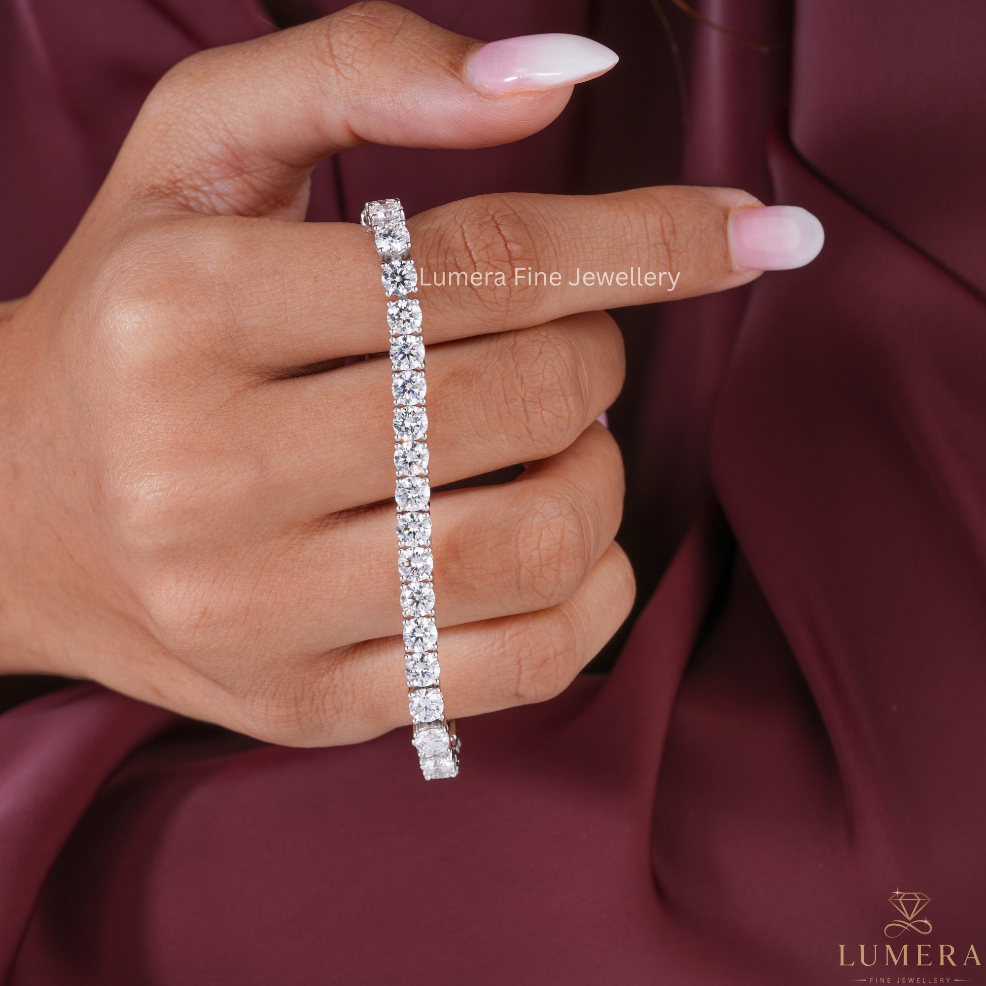 Round Lab Grown Diamond Tennis Bracelet