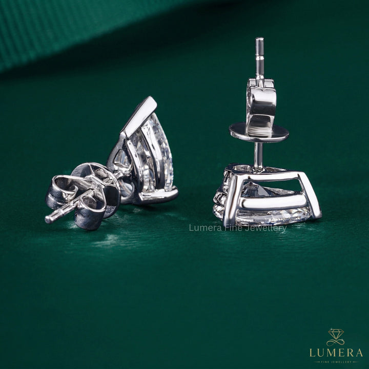 2.15 TCW Pear Cut Lab Grown Diamond Stud Earrings