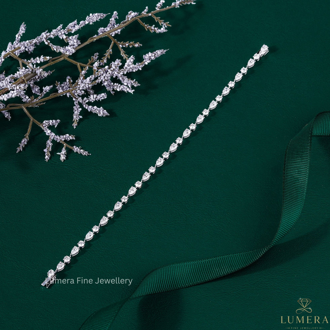 Pear & Round Lab Grown Diamond Tennis Bracelet