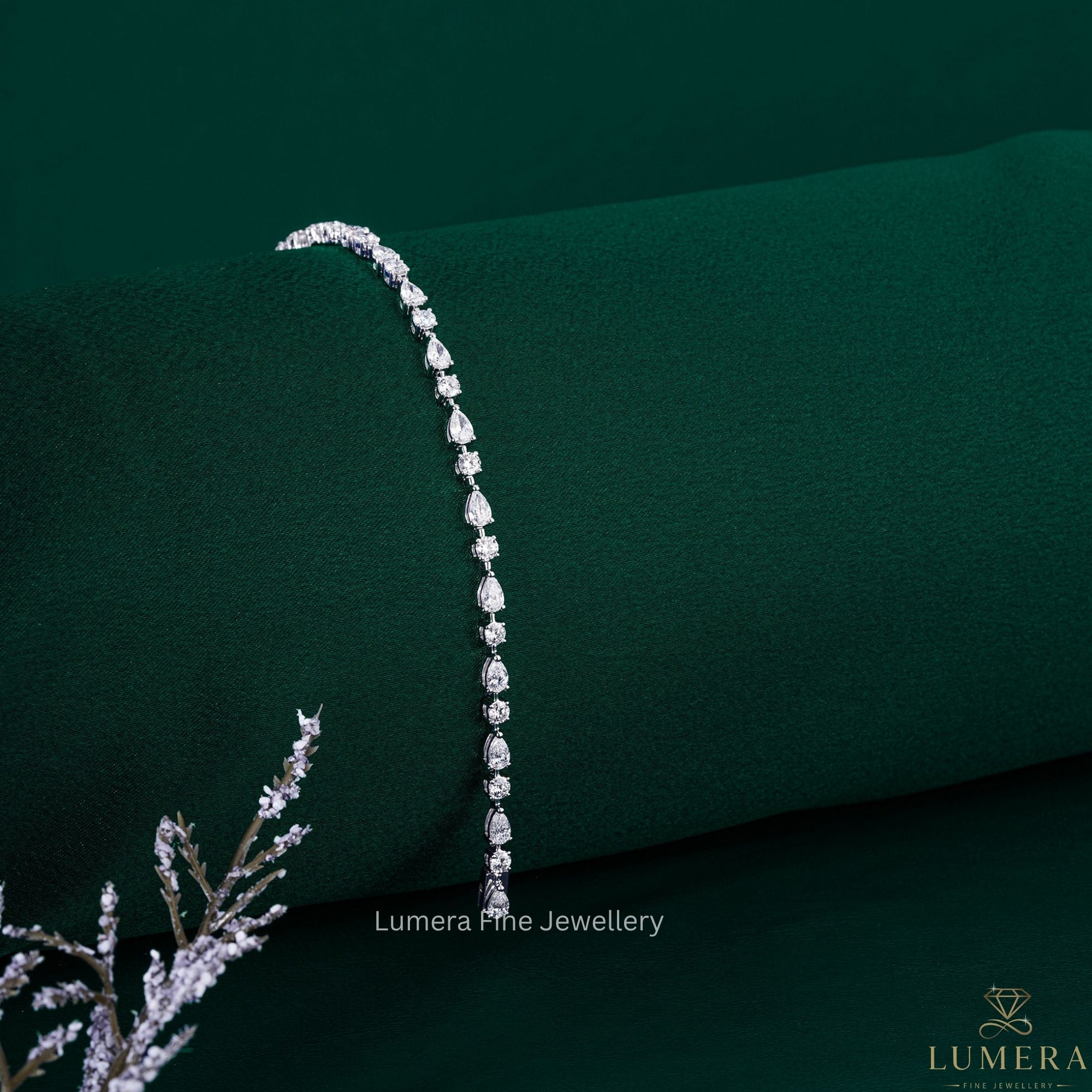 Pear & Round Lab Grown Diamond Tennis Bracelet