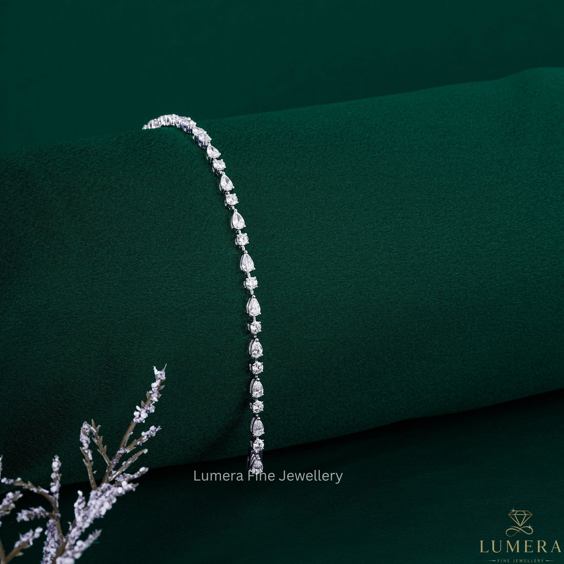 Pear & Round Lab Grown Diamond Tennis Bracelet