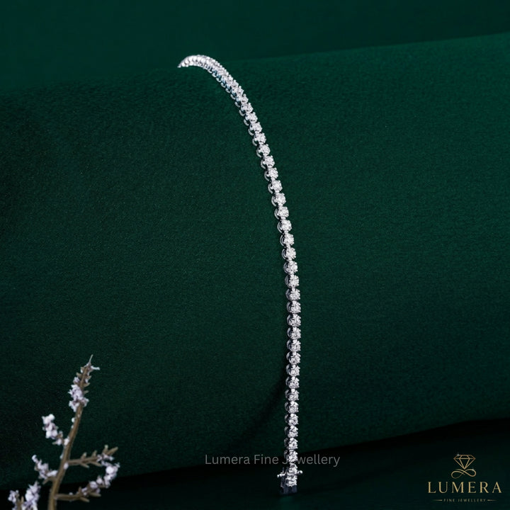Round Lab Grown Diamond Tennis Bracelet