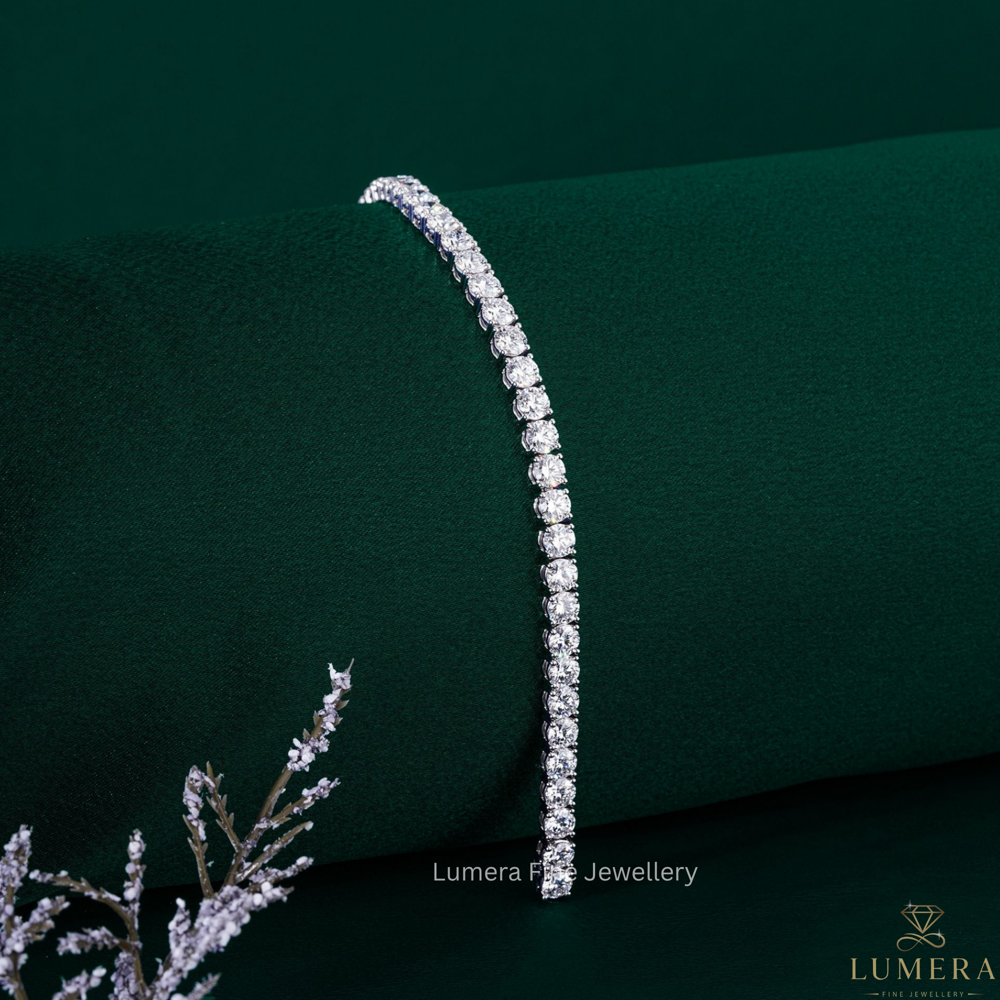 Round Lab Grown Diamond Tennis Bracelet