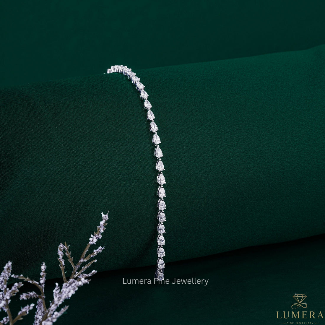 Pear Lab Grown Diamond Tennis Bracelet