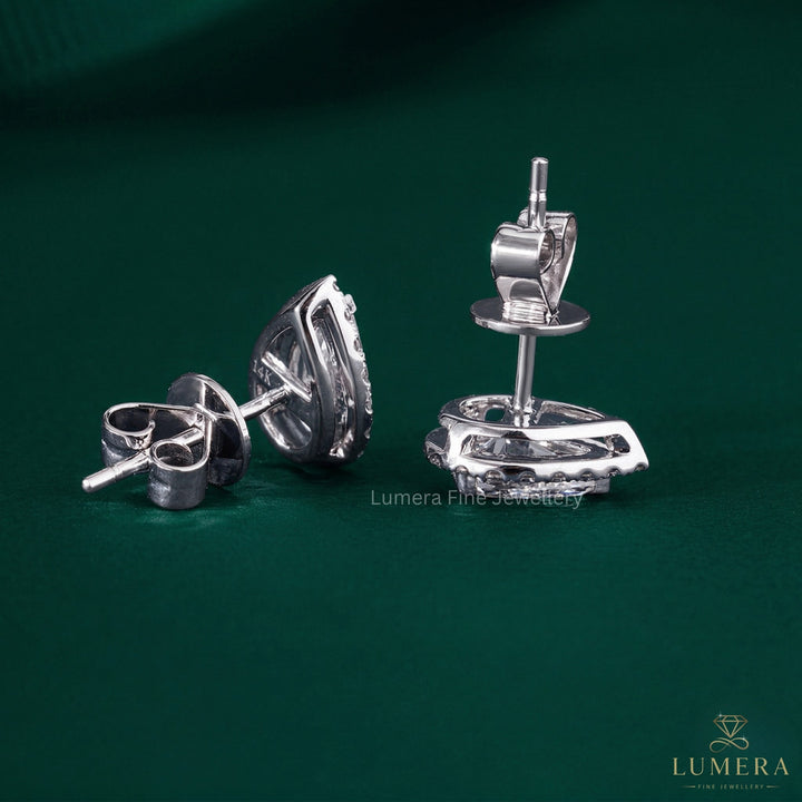 1.30 TCW Pear Cut Lab Grown Diamond Stud Earrings