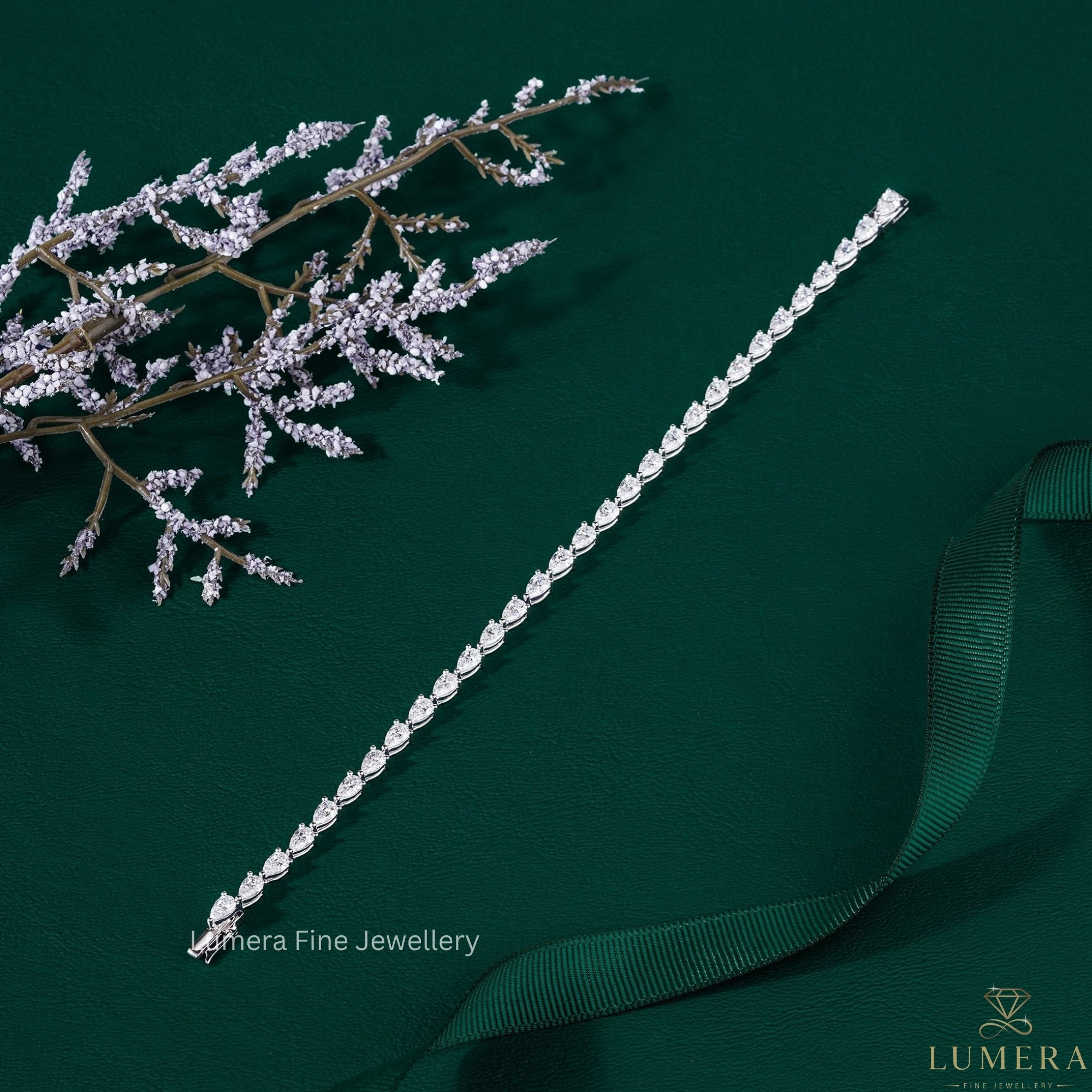 Pear Lab Grown Diamond Tennis Bracelet
