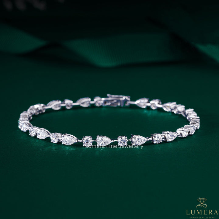 Pear & Round Lab Grown Diamond Tennis Bracelet