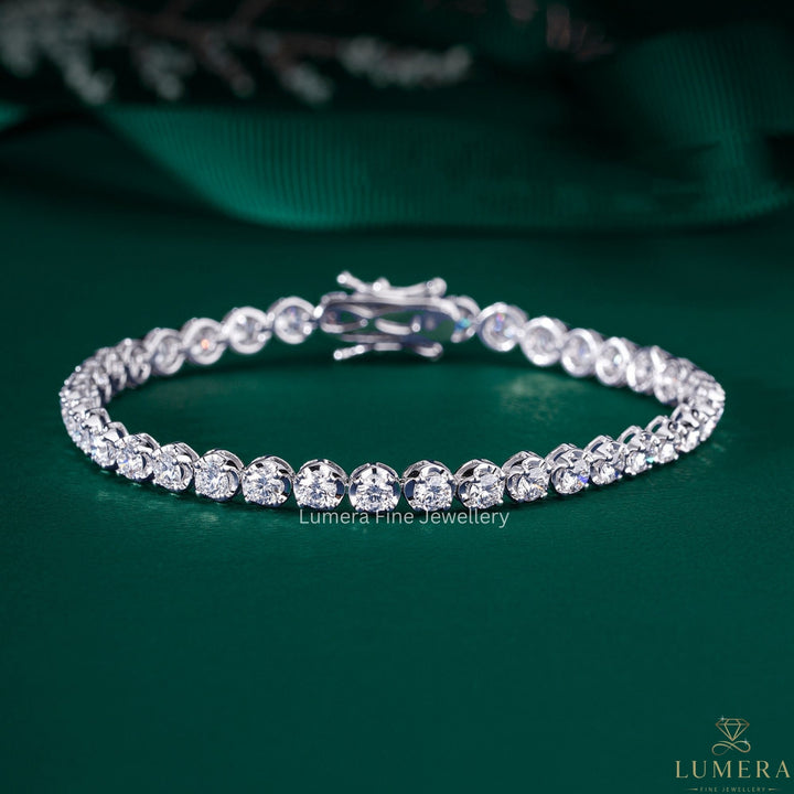 Round Lab Grown Diamond Tennis Bracelet