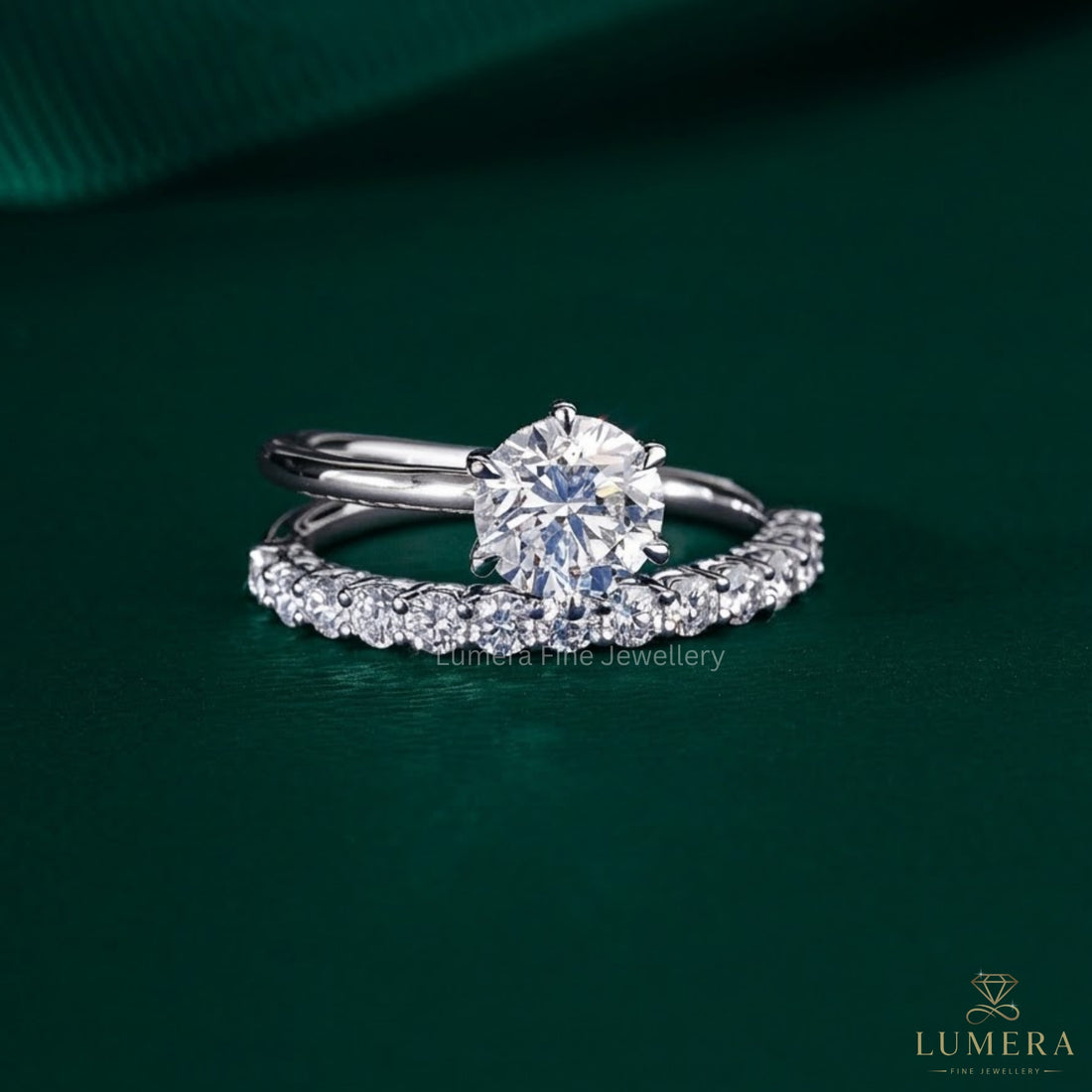 1.00 CT Round Brilliant Diamond with Eternity Band Engagement Ring