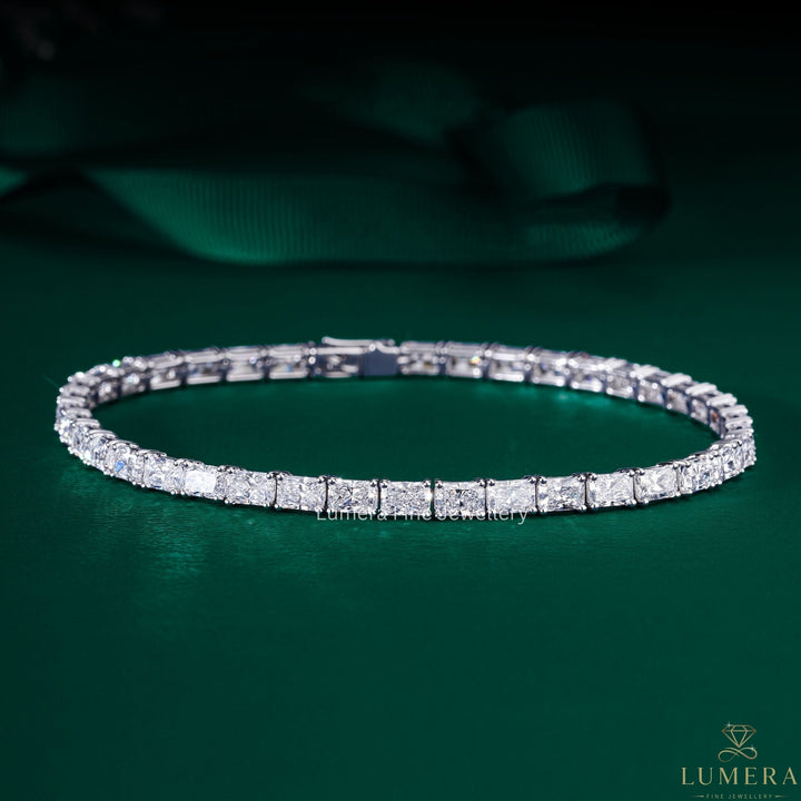 Elongated Radiant Cut Lab Grown Tennis Bracelet