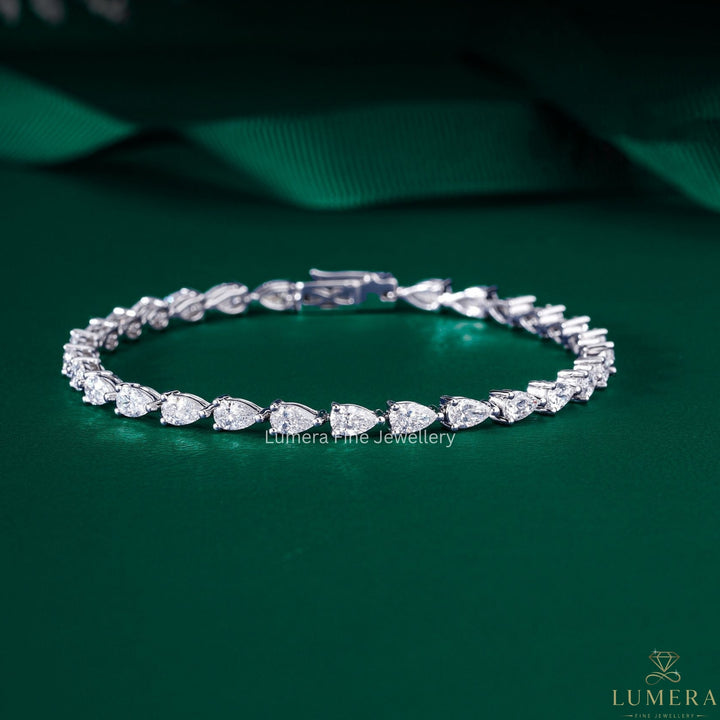 Pear Lab Grown Diamond Tennis Bracelet