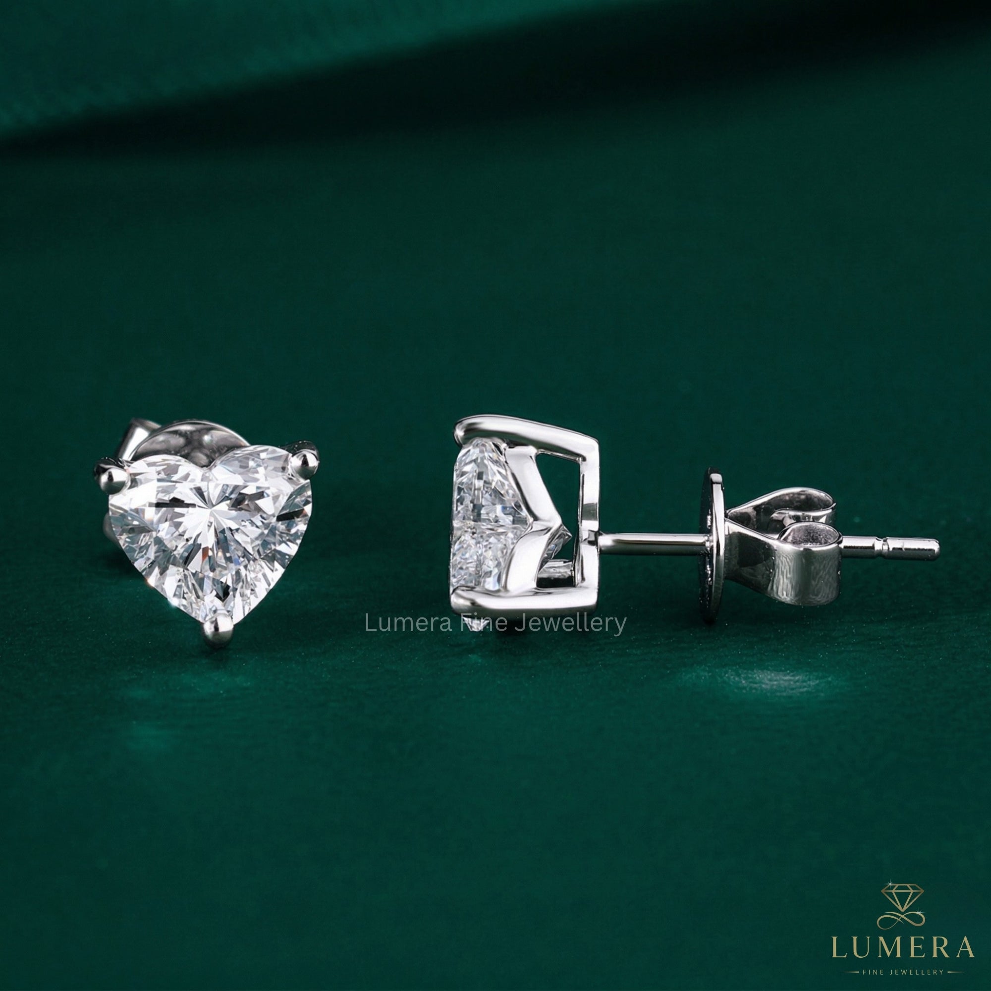 2.50 CT Lab Grown Diamond Heart Shape Stud Earrings