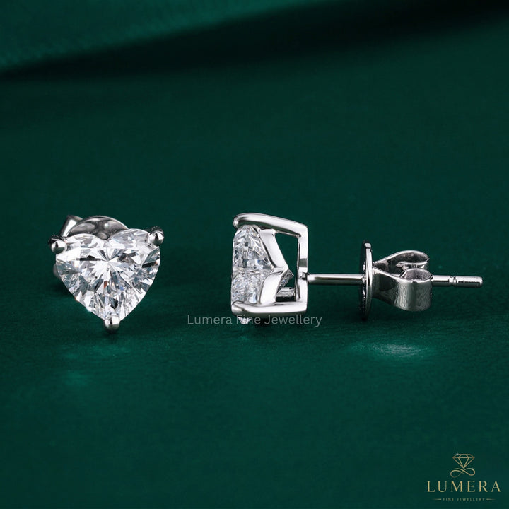 2.50 CT Lab Grown Diamond Heart Shape Stud Earrings
