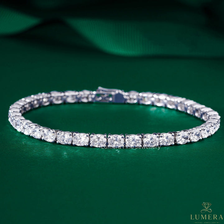 Oval Shape Lab Grown Diamond Tennis Bracelet