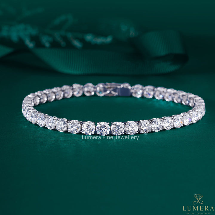 Round Lab Grown Diamond 4 Prong Setting Tennis Bracelet