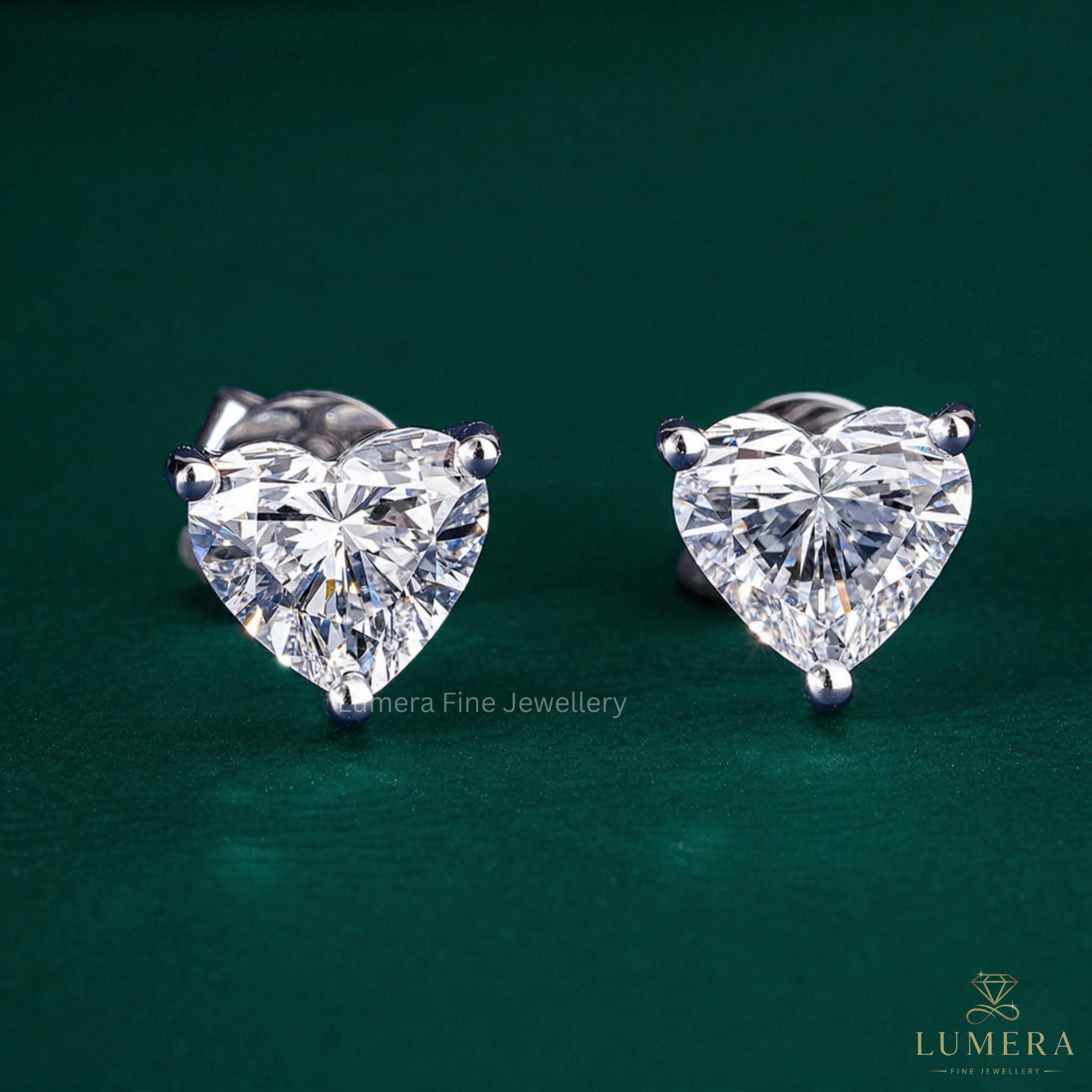 2.50 CT Lab Grown Diamond Heart Shape Stud Earrings