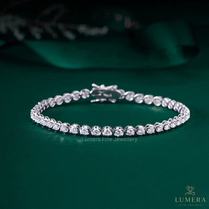 Round Lab Grown Diamond Tennis Bracelet