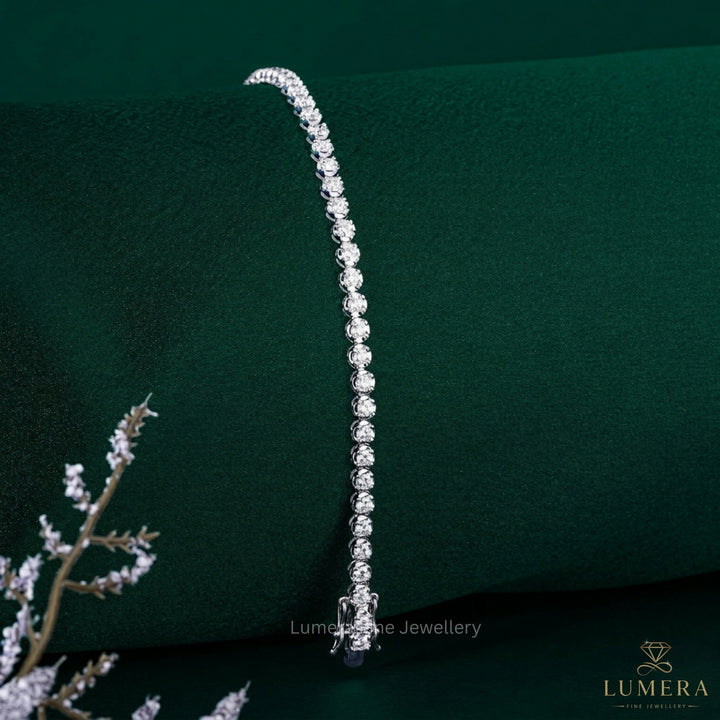 Round Lab Grown Diamond Tennis Bracelet