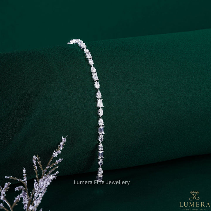 Oval-Pear-Baguette Lab Grown Diamond Mixed Shape Tennis Bracelet