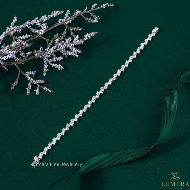 Round Lab Grown Diamond Wide Look Tennis Bracelet