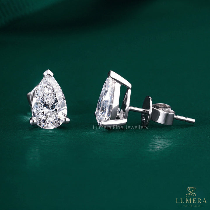 2.50 TCW Pear Cut Lab Grown Diamond Stud Earrings