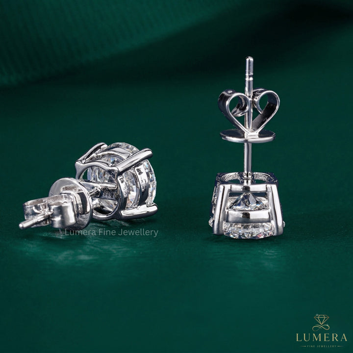 3.0 TCW Round Cut Lab Grown Diamond Stud Earrings