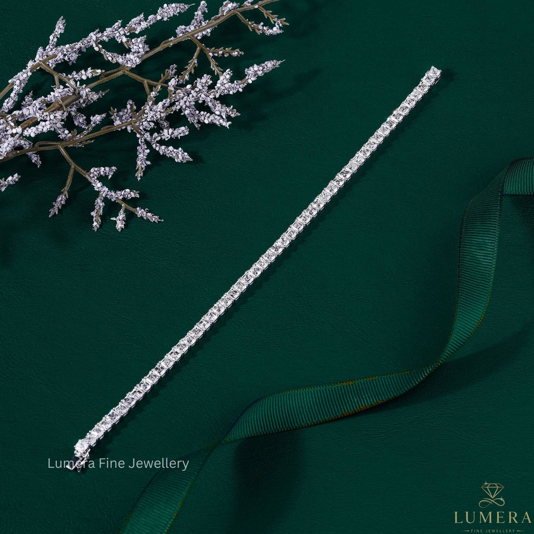 Asscher Step Cut Lab Grown Diamond Tennis Bracelet