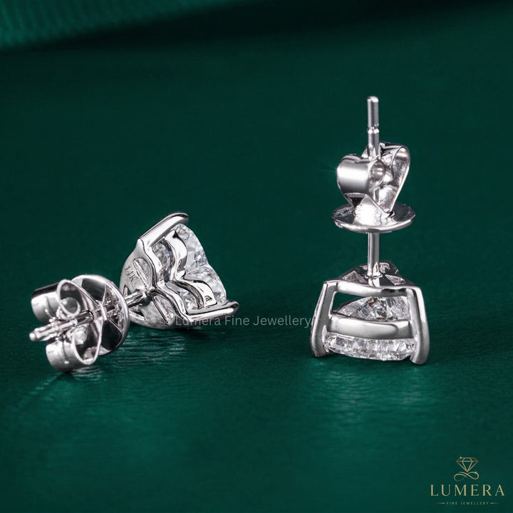 2.50 CT Lab Grown Diamond Heart Shape Stud Earrings
