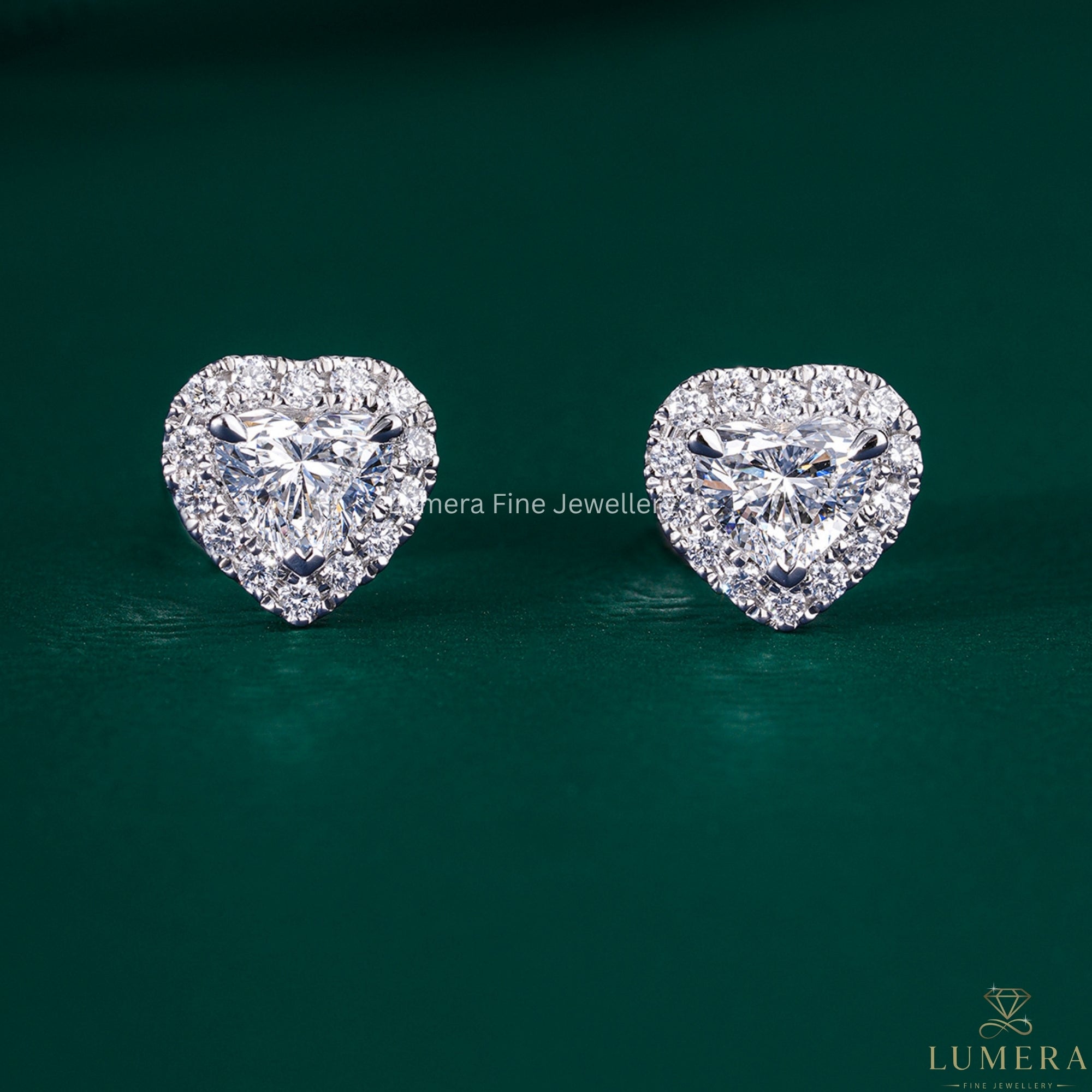 1.0 TCW Heart Cut Lab Grown Diamond Stud Earrings