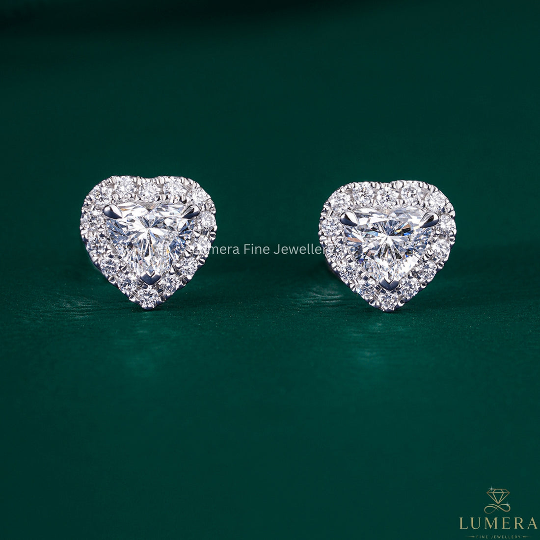 1.0 TCW Heart Cut Lab Grown Diamond Stud Earrings