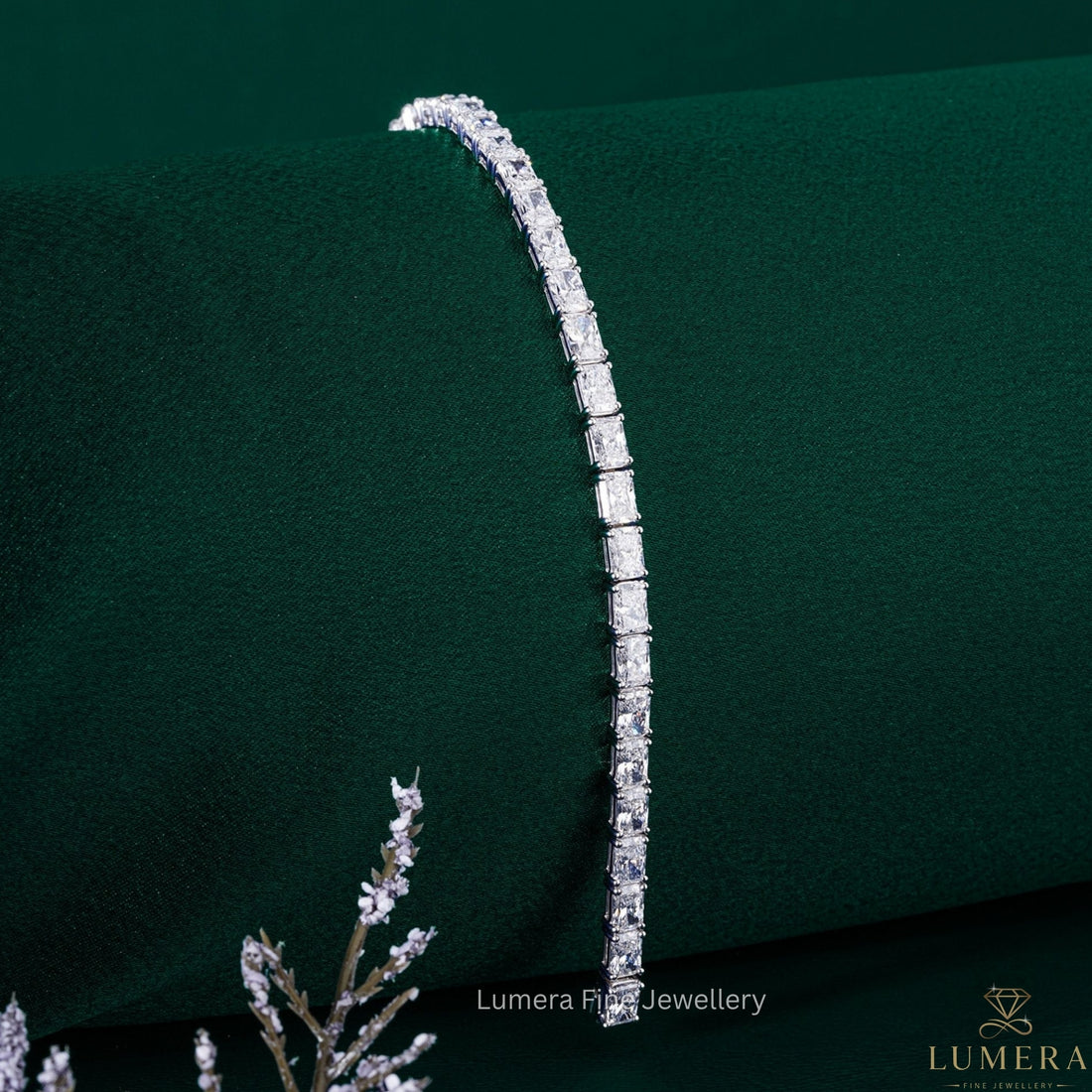 Elongated Radiant Cut Lab Grown Tennis Bracelet