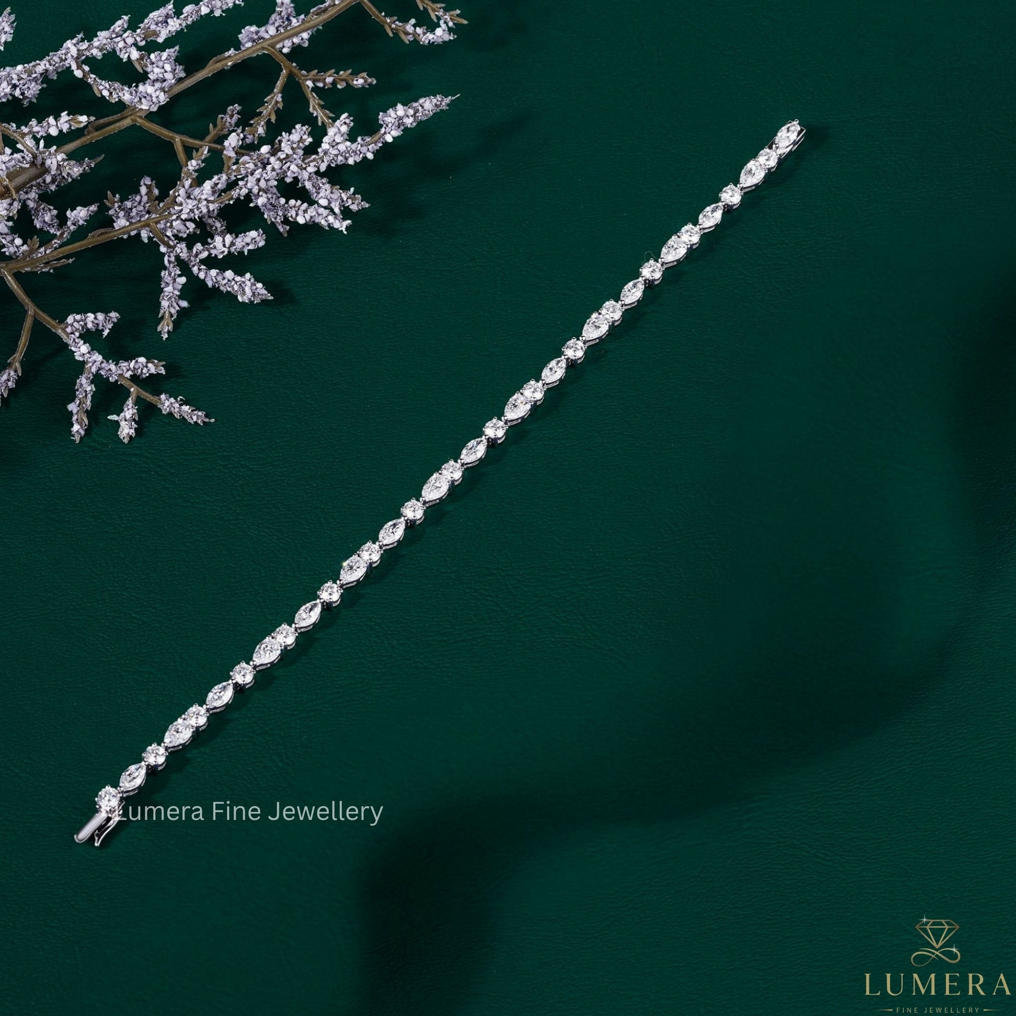 Pear-Marquise-Round Multi Cut Lab Grown Diamond Tennis Bracelet