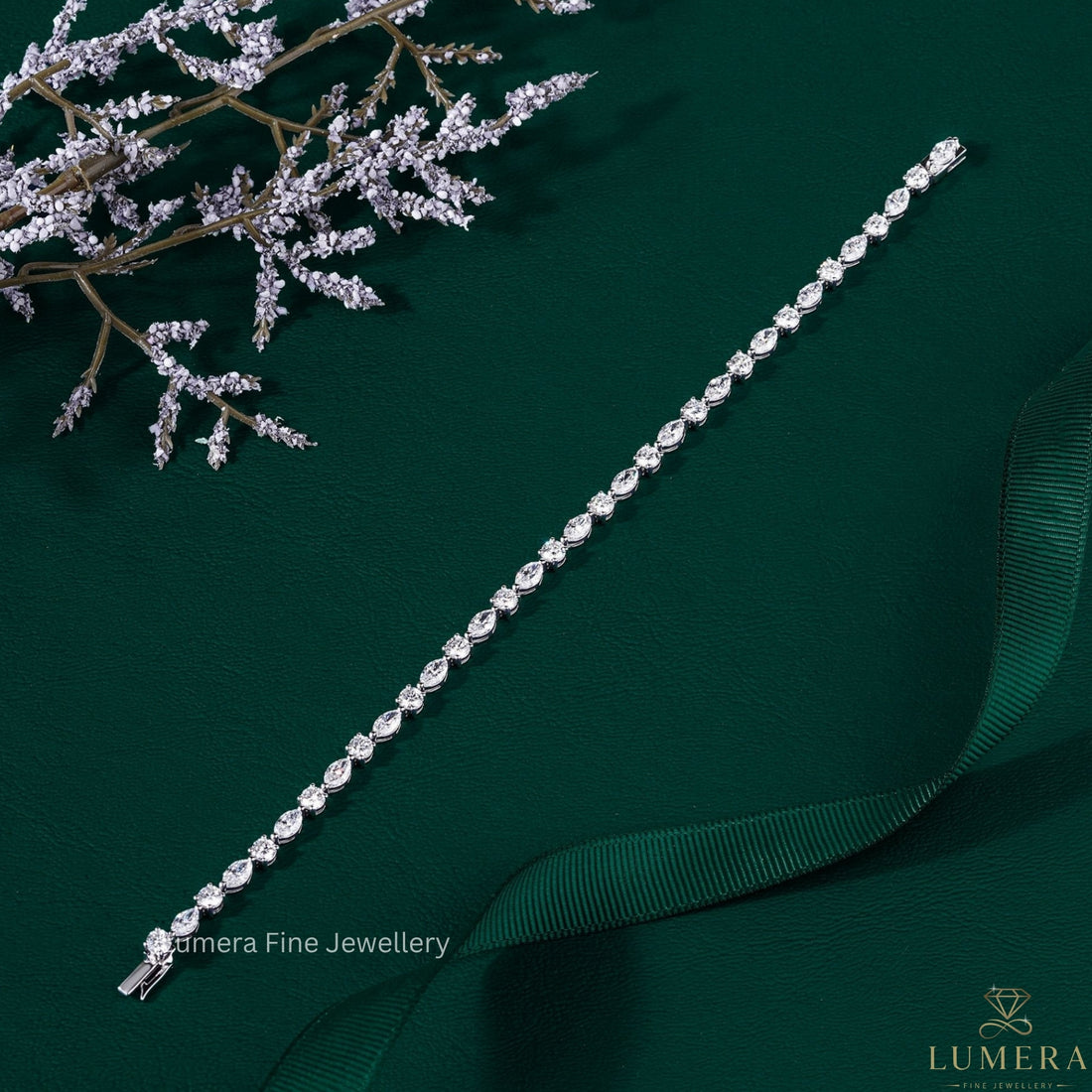 Marquise-Round Multi Cut Lab Grown Diamond Tennis Bracelet