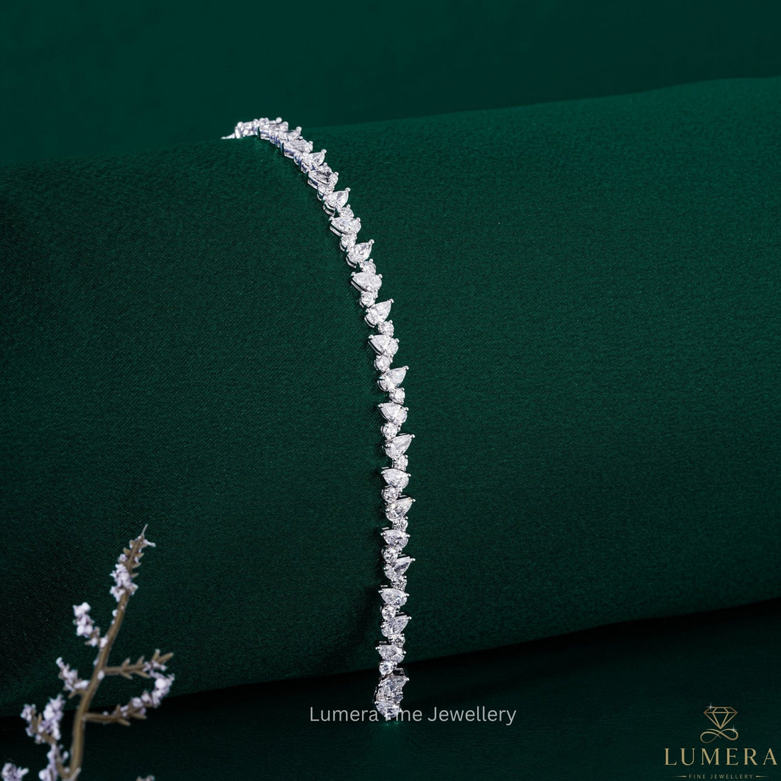 Pear-Round Lab Grown Diamond Mixed Cut Tennis Bracelet