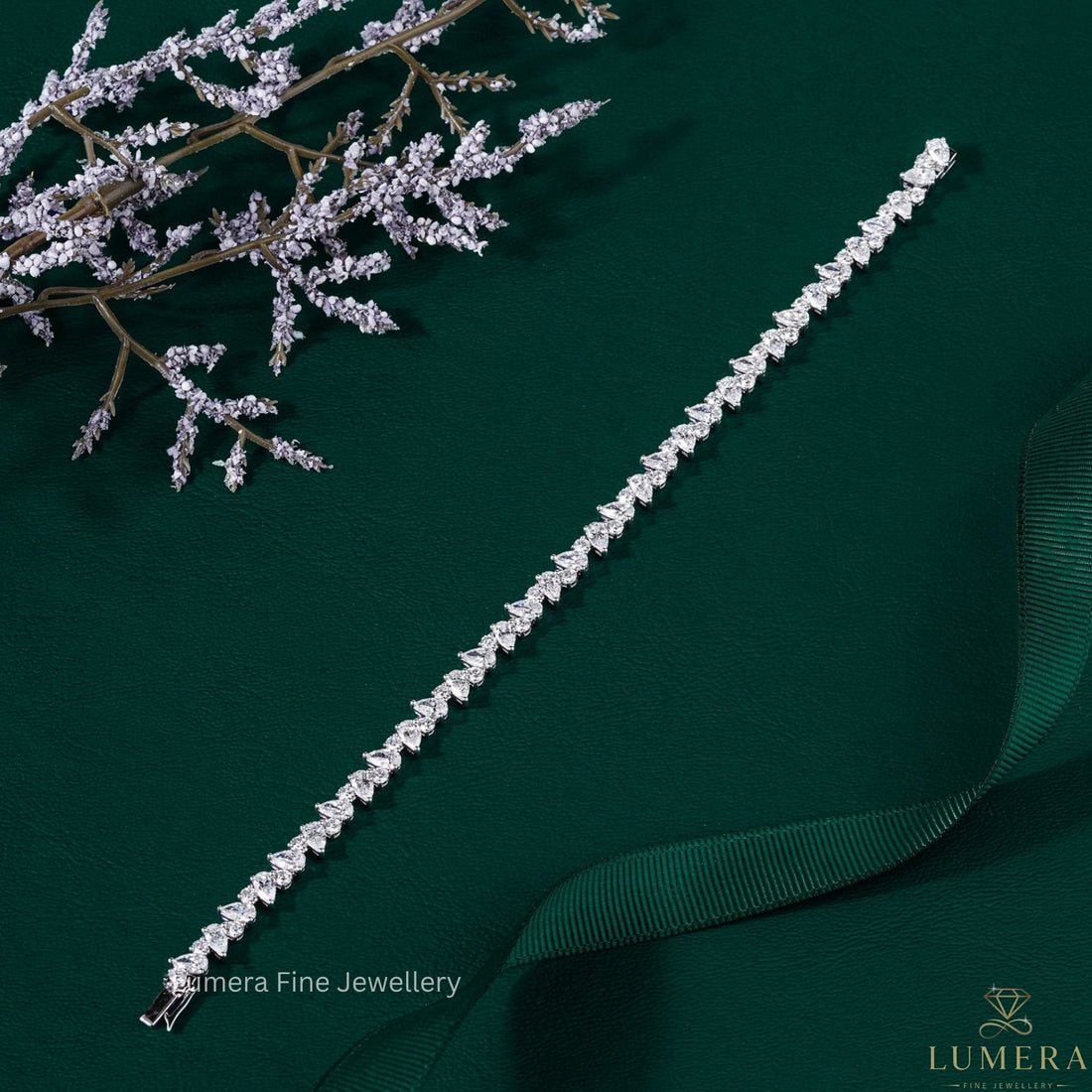 Pear-Round Lab Grown Diamond Mixed Cut Tennis Bracelet