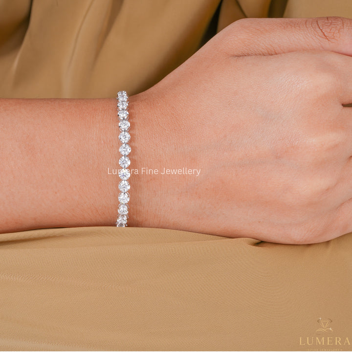 Round Lab Grown Diamond Tennis Bracelet