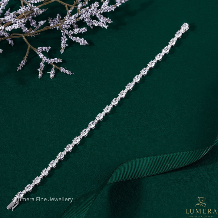 Oval-Round Lab Grown Diamond Tennis Bracelet