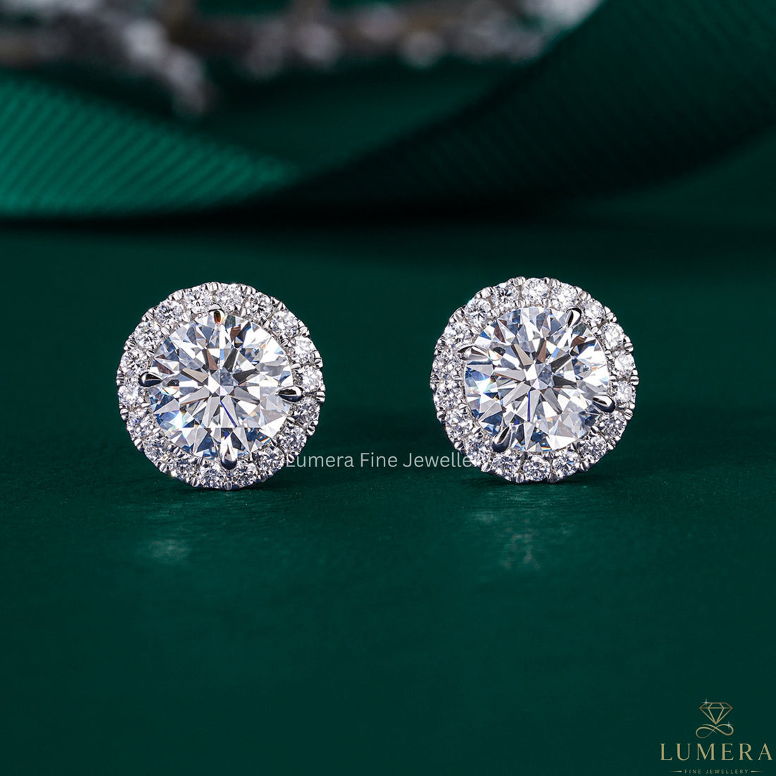 2.0 TCW Round Cut Lab Grown Diamond Stud Earrings