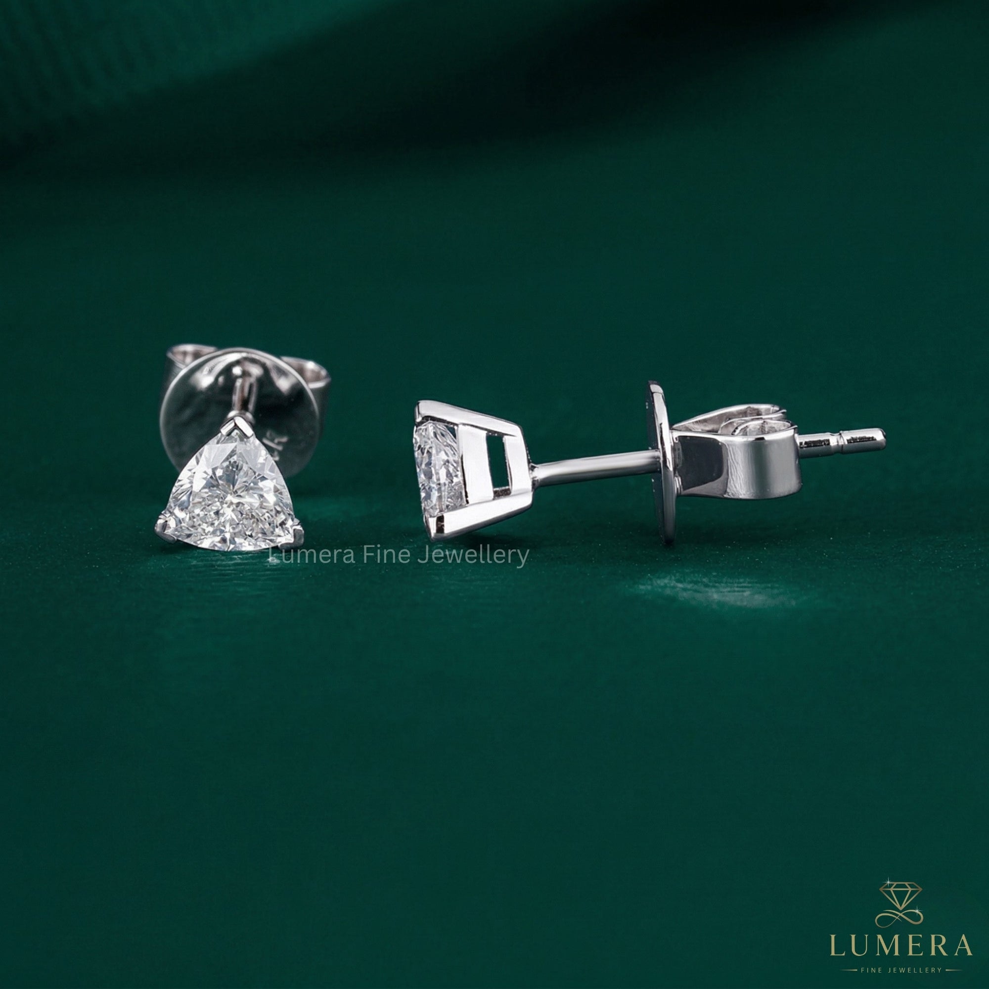 0.45 TCW Trillion Cut Lab Grown Diamond Stud Earrings