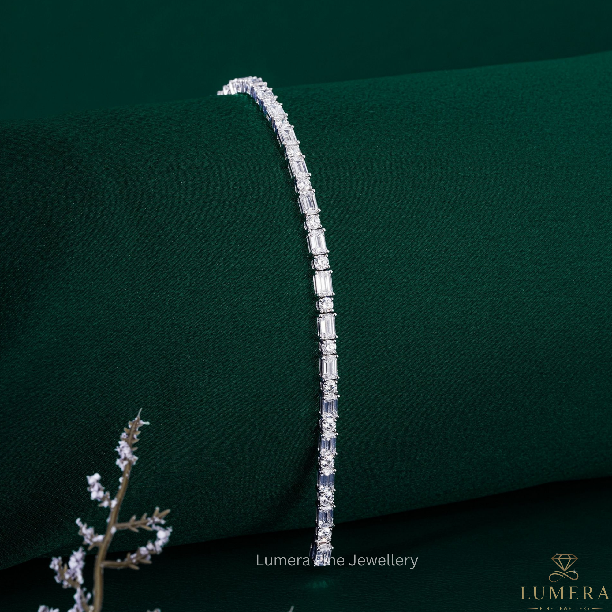 Emerald-Round Lab Grown Diamond Tennis Bracelet