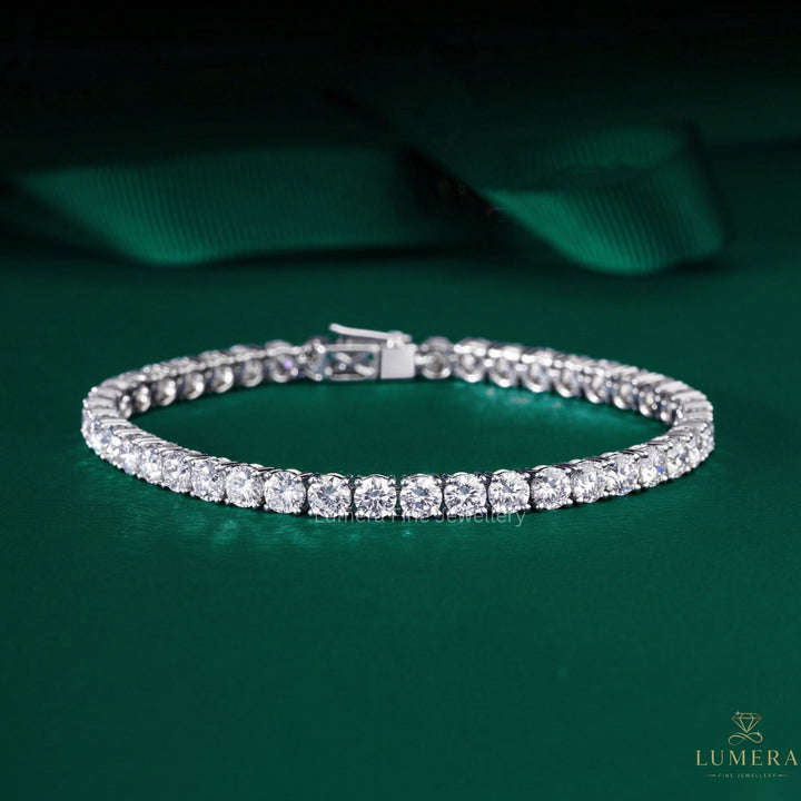Round Lab Grown Diamond Tennis Bracelet