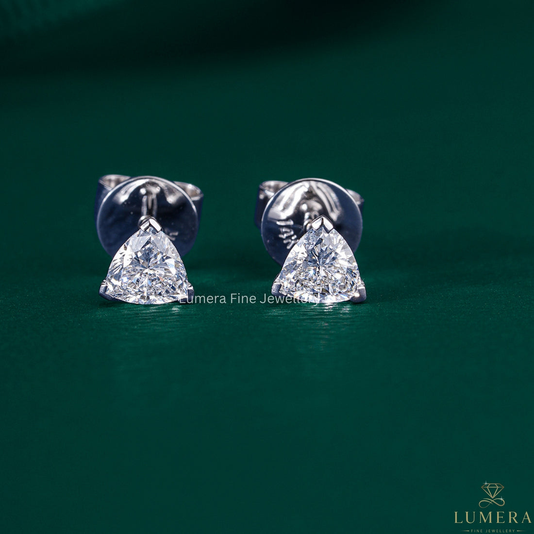 0.55 TCW Trillion Cut Lab Grown Diamond Stud Earrings